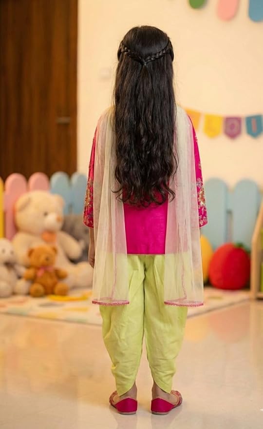Girls Ethnic Wear Set | Cotton Blend Kurta with Salwar & Dupatta | Traditional Indian Festive Outfit for Kids | Soft & Comfortable