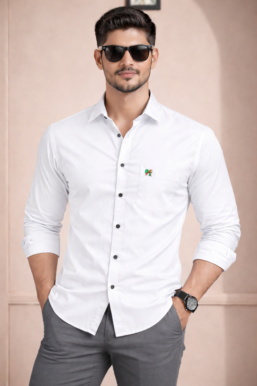 Hilytrends Full Sleeve Formal White Shirt