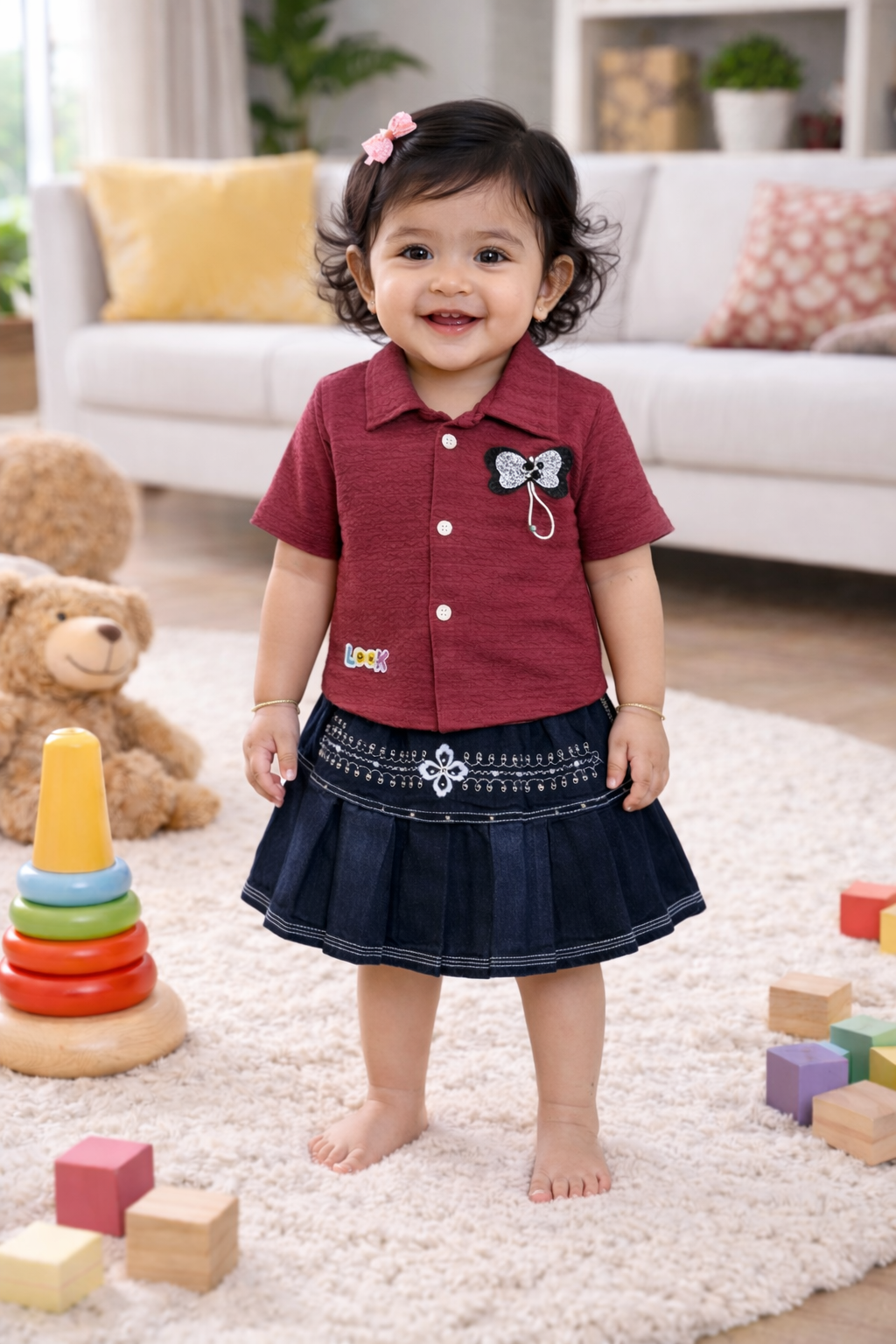 Hilytrends Girls Top and Skirt