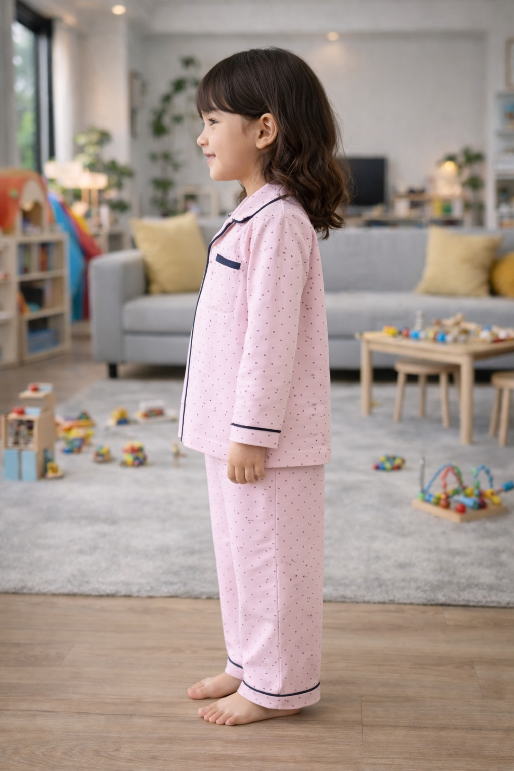girls & Baby Girls and boy Night Suit Set white Self Design