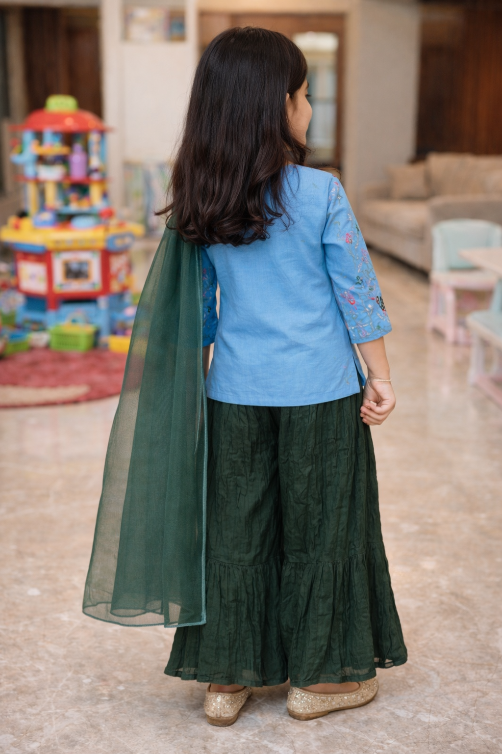 Hilytrends Girls Festive & Party Kurta, Dhoti Pant & Dupatta Set